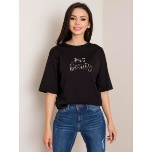 RUE PARIS Black t-shirt with an inscription