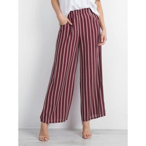 Maroon striped trousers for women
