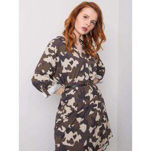 Beige and khaki camo dress Blaise