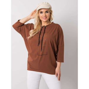 Brown loose blouse with an applique