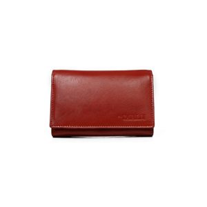 Women´s horizontal red leather wallet