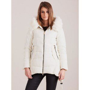 Ecru women´s quilted winter jacket