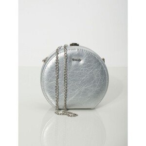 Round leather silver handbag
