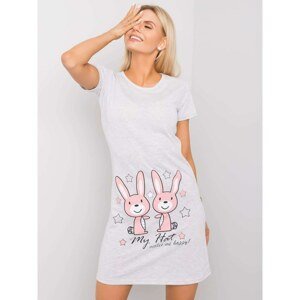 Gray nightgown with a print