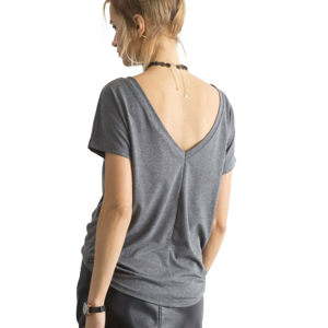 T-shirt with dark grey neckline at back