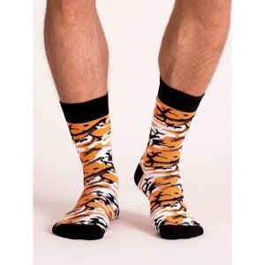 Black-orange men's camo socks