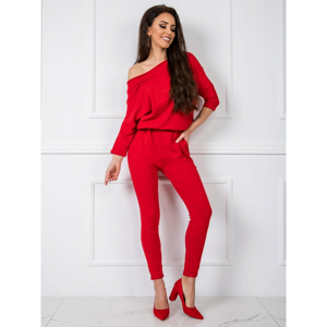 Red cotton jumpsuit