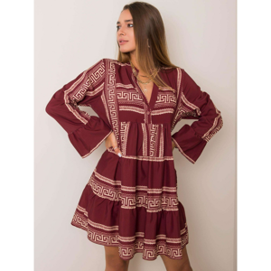 Patterned burgundy dress
