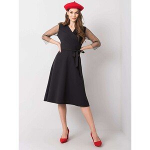 Black dress with decorative sleeves