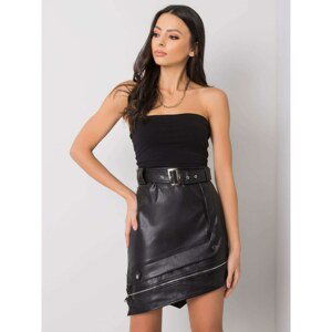 Black skirt made of eco leather Anastasia