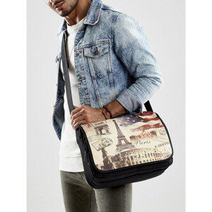 Black men´s bag with print