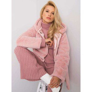 RUE PARIS Dirty pink fur coat