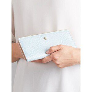 Wallet with a subtle blue pattern