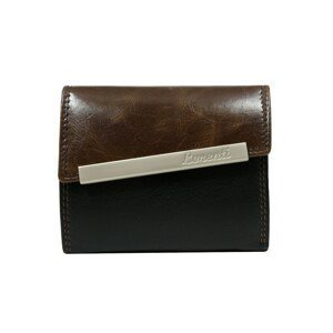 Women´s brown leather wallet with an asymmetric clasp