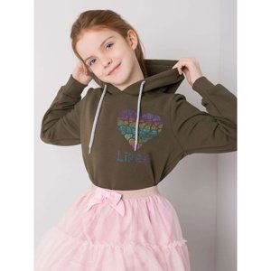 Khaki girls´ sweatshirt with print