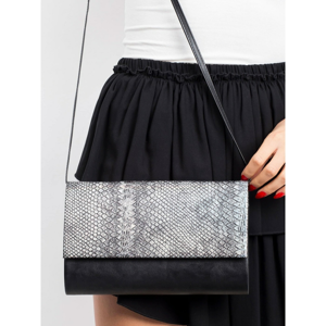 Black and silver eco-leather clutch