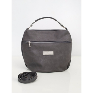 Gray faux leather handbag