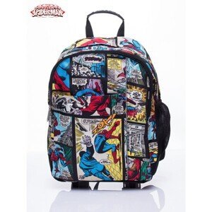 Black backpack for school with a Spiderman theme