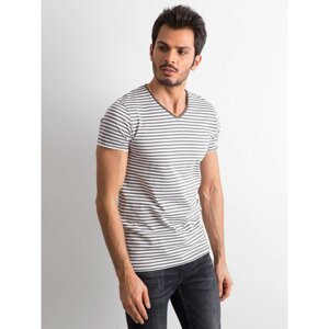 Men´s white and gray striped t-shirt