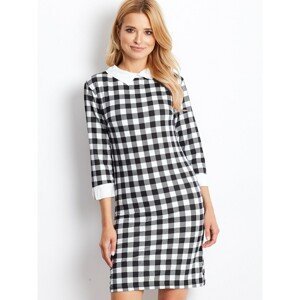 Black and white checkered dress with a collar
