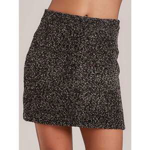 Brown melange pattern mini skirt