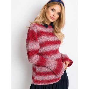Red sweater with colored thread