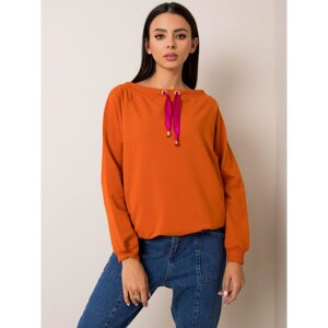 RUE PARIS Brick-red sweatshirt with pockets