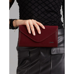 Clutch bag with a delicate burgundy pattern