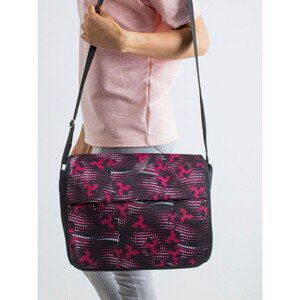 Black and red patterned shoulder bag