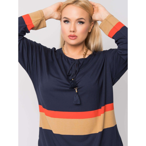 Plus size navy blue blouse