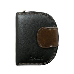 Brown leather women´s half-round wallet