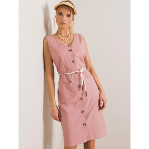 RUE PARIS Dirty pink dress with buttons