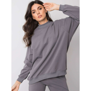 Basic dark gray cotton sweatshirt