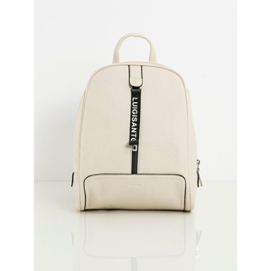 Women´s backpack with a decorative zipper in light beige