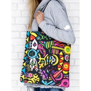 Shoulder bag with a colorful print