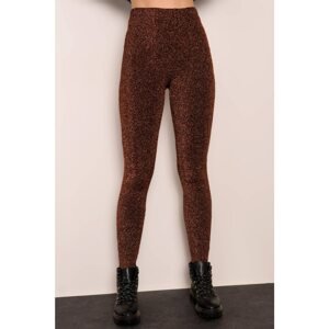 Leggings with shiny copper BSL thread