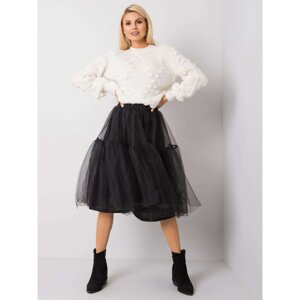 RUE PARIS Black tulle skirt