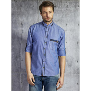 Men´s blue denim shirt in PLUS SIZE cotton