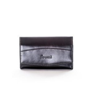 Black women´s wallet with decorative trimming