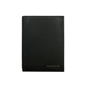 Men´s vertical black leather wallet