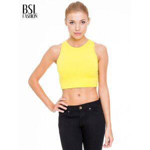 Yellow crop top with open arms