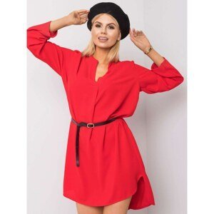 Lady's red dress with belt