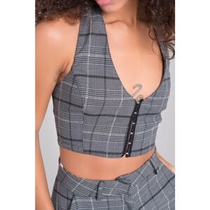 Grey checkered top BSL