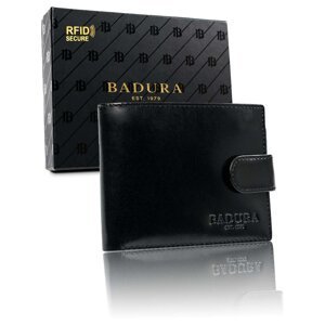 BADURA Black men´s wallet made of natural leather