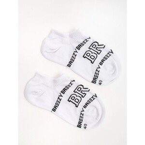 White ankle socks with print