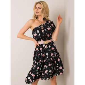 Black floral dress with a frill