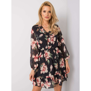 OCH BELLA Black dress with a floral print