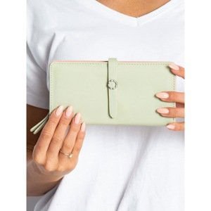 Light green wallet made of ecological leather