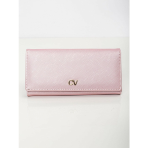 Rectangular pink leatherette wallet
