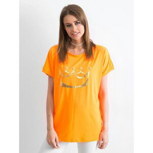 Loose women´s t-shirt fluo orange